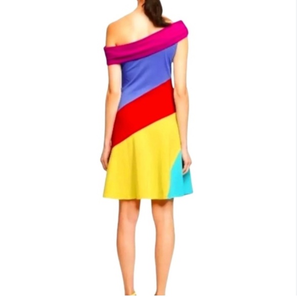 Stephen Burrows for Target Women's Colorblock Off the Shoulder Dress - Picture 2 of 6